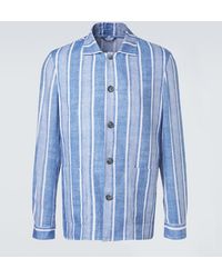 Fedeli - Sobrecamisa De Lino A Rayas - Lyst