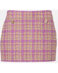 Gucci - Checked Cotton-Blend Tweed Miniskirt - Lyst