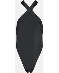 Saint Laurent - Black Viscose Bodysuit - Lyst