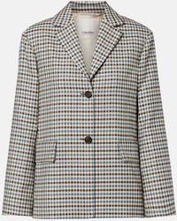 Max Mara - Nadia Checked Wool And Cotton Blazer - Lyst