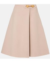Valentino - Wool And Cashmere Midi Skirt - Lyst