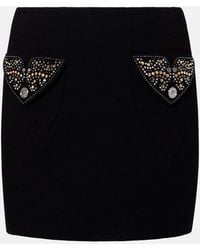 Versace - Virgin Wool Mini Skirt - Lyst