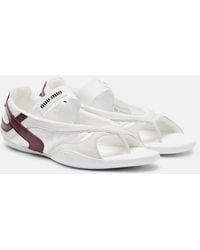 Miu Miu - Gymnasium Leather-Trimmed Thong Sandals - Lyst