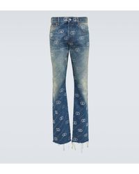 Gucci - Interlocking G Embellished Straight Jeans - Lyst