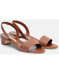 Manolo Blahnik - Patobarnu 30 Leather Slingback Sandals - Lyst