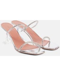 AMINA MUADDI - Gilda Embellished Leather And Pvc Mules - Lyst