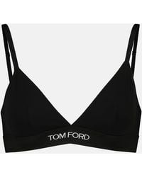 Tom Ford - Logo Stretch-Jersey Triangle Bra - Lyst