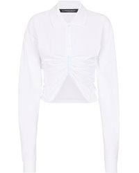 Y. Project Ruched Cotton Poplin Shirt - White