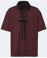 Simone Rocha - Lace-Up Cotton Polo Shirt - Lyst