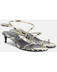 KHAITE - Loop 35 Snake-Effect Leather Sandals - Lyst