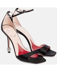 Roger Vivier - Jewel 100 Embellished Satin Sandals - Lyst