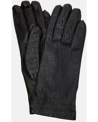 TOTEME - Croc-Effect Leather Gloves - Lyst