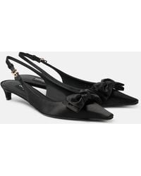 Dolce & Gabbana - Bow-Detail Satin Slingback Pumps - Lyst