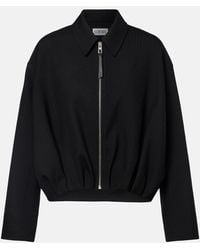 Loewe - Wool Draped Bomber Jacket - Lyst