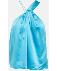 The Sei - One-Shoulder Silk Satin Top - Lyst
