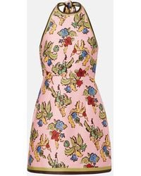 ALÉMAIS - Floral Halterneck Linen-Blend Minidress - Lyst