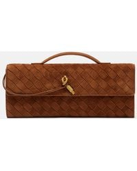 Bottega Veneta - Pochette Andiamo Intrecciato En Daim - Lyst