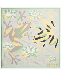 Loewe - Printed Silk Twill Scarf - Lyst