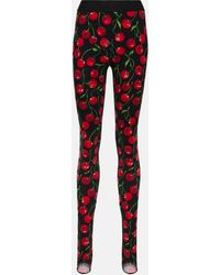 Dolce & Gabbana - Cherry-Print Technical Jersey Leggings - Lyst