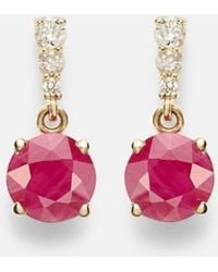 STONE AND STRAND - 14Kt Earrings With Rubies And Diamonds - Lyst