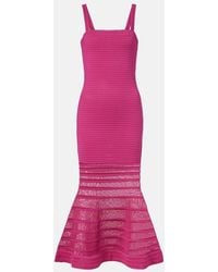 Jonathan Simkhai - Vallarie Ribbed-Knit Sheer Midi Dress - Lyst