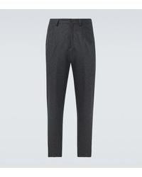 Brunello Cucinelli - Pleated Virgin Wool Straight Pants - Lyst