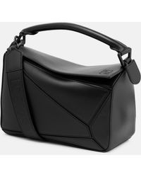 Loewe Puzzle Small Leather Shoulder Bag - Black