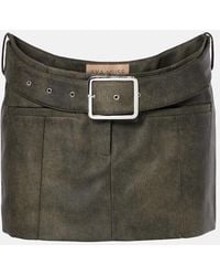 AYA MUSE - Kaya Belted Faux Leather Miniskirt - Lyst