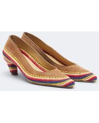 Gabriela Hearst - Peggy Suede And Raffia Pumps - Lyst