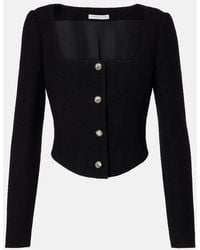 Alessandra Rich - Wool-Blend Twill Boucle Jacket - Lyst