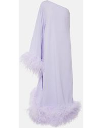 ‎Taller Marmo - Balear Feather-trimmed One-shoulder Crepe Gown - Lyst