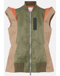 Sacai - Paneled Twill And Gabardine Vest - Lyst
