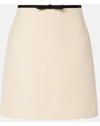 Valentino - Bow-Detail Wool-Blend Tweed Miniskirt - Lyst