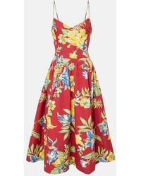 Polo Ralph Lauren - Floral Cotton Midi Dress - Lyst
