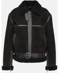 TOTEME - Jacke Aus Wildleder Mit Shearling-Besatz - Lyst