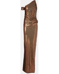 The New Arrivals Ilkyaz Ozel - Lizette Sequined One-Shoulder Gown - Lyst