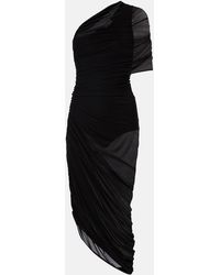 Magda Butrym - One-Shoulder Ruched Midi Dress - Lyst