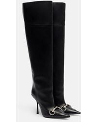 Gucci - Boulevard Horsebit Leather Knee-High Boots - Lyst