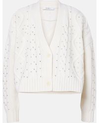 Max Mara - Musica Cable-Knit Wool And Cashmere Cardigan - Lyst