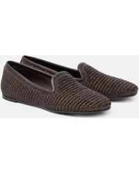 Brunello Cucinelli - Raffia Slippers - Lyst
