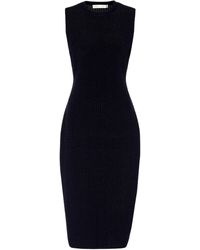 Victoria Beckham Midikleid aus Strick - Blau
