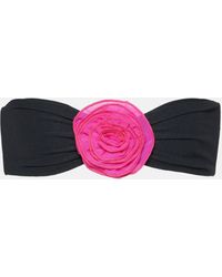 SAME - Rose Applique Bandeau Bikini Top - Lyst