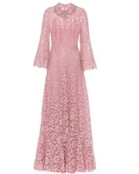 Valentino Vestido de fiesta de encaje floral - Rosa