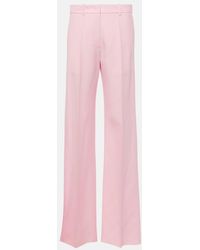 Valentino - Wool And Silk Wide-Leg Pants - Lyst