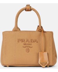Prada - Jardiniere Mini Canvas Tote Bag - Lyst