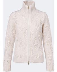 Eleventy - Mohair And Silk Zip-Up Cardigan - Lyst