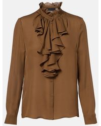 Nili Lotan - Ruffled Silk Blouse - Lyst