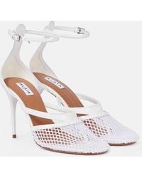 Alaïa - Infradito 90 Fishnet Patent Leather Pumps - Lyst