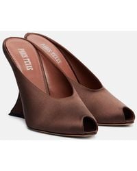 Paris Texas - Nina 105 Satin Wedge Mules - Lyst