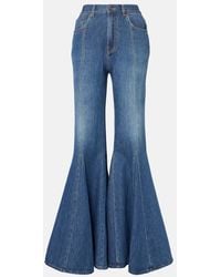 Chloé - Jeans Flared Con Rifiniture - Lyst